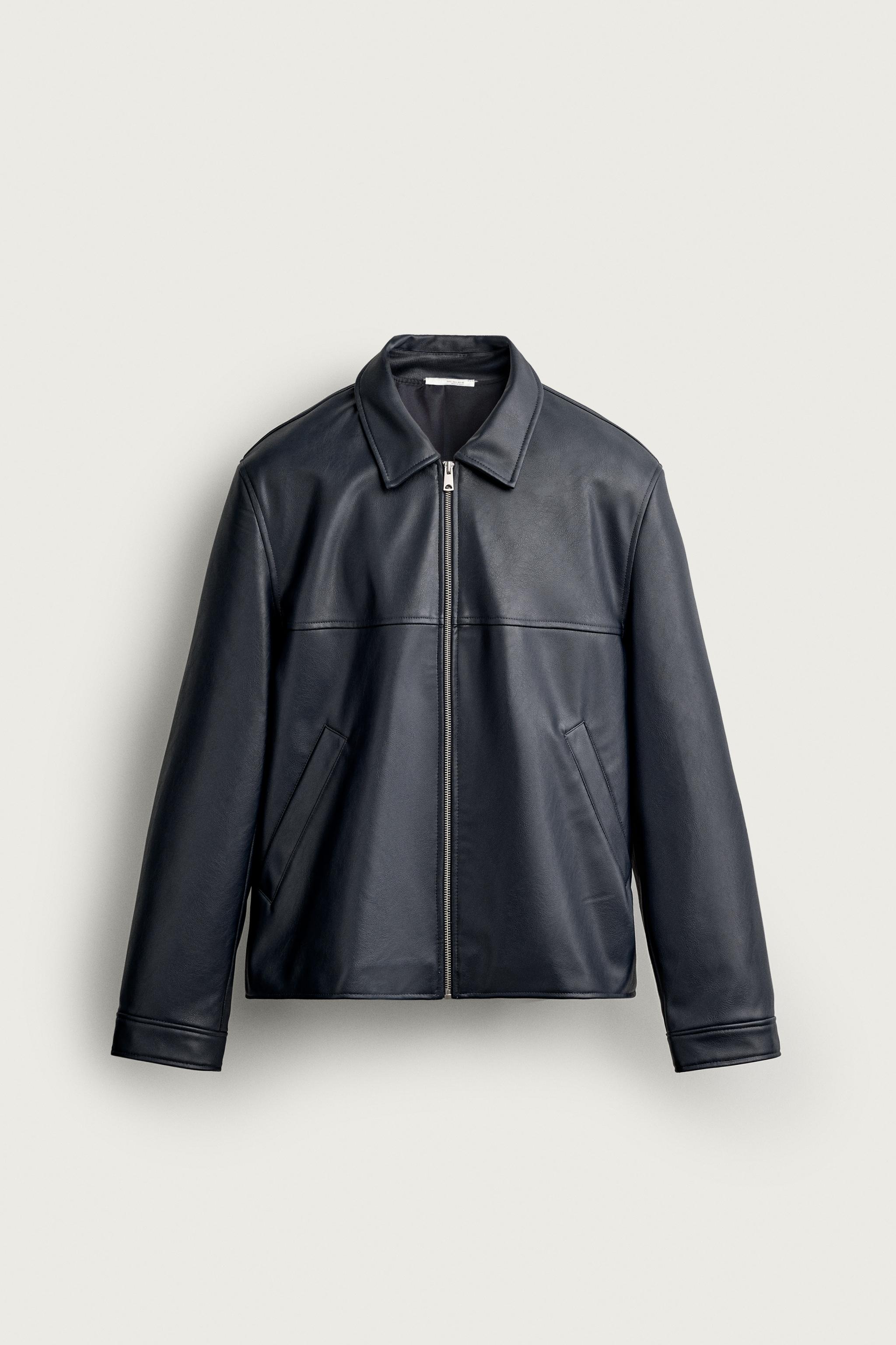BLOUSON REGULAR FIT EFFET MATIÈRE SYNTHÉTIQUE